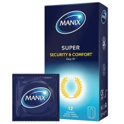 Manix Super - Lisses, Droits et Lubrifiés - 12 Préservatifs