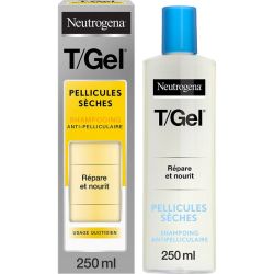 Neutrogena T/Gel Shampooing Pellicules Sèches - 250ml - Élimine les pellicules et nourrit les cheveux secs