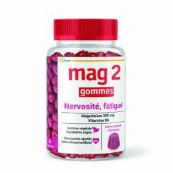 Mag2 Gommes Framboise - 45 gommes - Réduit nervosité et fatigue