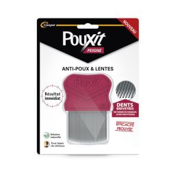 Pouxit Peigne Anti-Poux et Lentes en Acier Inoxydable - 1 peigne - Élimination manuelle précise et immédiate