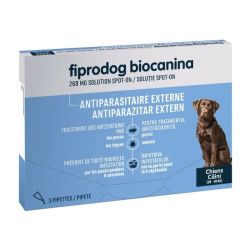Biocanina Fiprodog - Pipettes Antiparasitaires -  Grands Chiens de 20 à 40kg - 3 Pipettes de 2,68 ml