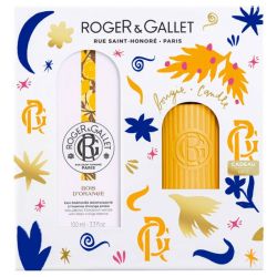 Roger & Gallet Coffret Bois d'Orange - Eau Parfumée Bienfaisante 100 ml + Bougie 75g OFFERTE