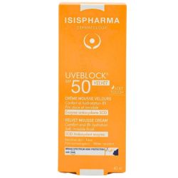 ISISPHARMA Uveblock Velvet SPF50 - 40ml – Crème mousse effet velours protection solaire invisible