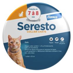 Seresto Chat Collier Anti-Puces et Anti-Tiques 1 unité - Contre les puces, les tiques et les poux