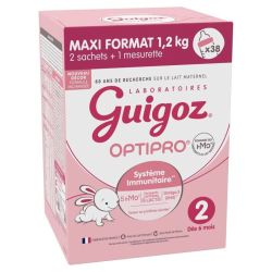 Guigoz Optipro 2 Lait 2ème Âge Dès 6 Mois 1,2kg – Croissance et immunité