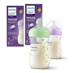 Avent Natural Response Biberon 3-6 Mois Fleur - 1 Biberon 260ml