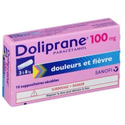 Doliprane 100mg 10 suppositoires sécables
