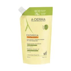 A-Derma Exomega Control Huile Lavante Emolliente Anti-Démangeaisons - Eco-recharge 500ml