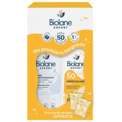 Biolane Expert Crème Solaire Bébé SPF50 200 ml + Brume Rafraîchissante 150 ml + Brassards OFFERTS