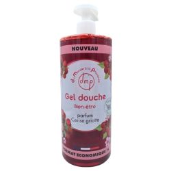 Du Monde à la Provence Gel Douche Bien-être Parfum Cerise Griotte 1L - Nettoyage doux et parfum fruité pour toute la famille