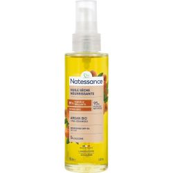 Natessance Huile Sèche Nourrissante à l'Argan Bio 100 ml – Soin capillaire protecteur et réparateur cheveux secs
