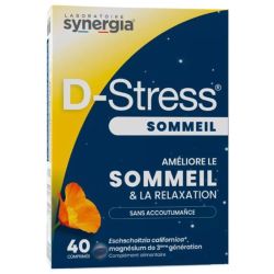 Synergia D-Stress Sommeil 40 Comprimés – Relaxation et sommeil réparateur