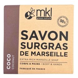 MKL Green Nature Savon Surgras de Marseille Coco 100 g - Adoucissement et nettoyage quotidien du corps et des mains