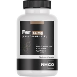 NHCO Fer Bisglycinate Amino-Chélaté 14mg - 84 gélules - Réduit la fatigue et soutient les besoins en fer