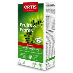 Ortis Fruits & Fibres Forte Complexe Transiplus - Régule le Transit Intestinal Ralenti - 12 Sticks