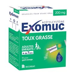 Exomuc 200 mg - Sans Eau - 15 sachets