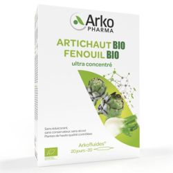 Arkopharma Arkofluides Artichaut Fenouil Bio - 20 ampoules - Détox et digestion au naturel