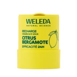 Weleda Recharge Déodorant Stick Citrus Bergamote - Prolonge l'efficacité 24h et réduit les déchets plastiques