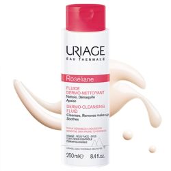 Uriage Roseliane Fluide Dermo Nettoyant - Peaux Sensibles à Rougeurs - 250ml