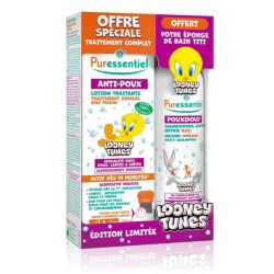 Puressentiel Anti-Poux - Coffret Poux Edition Limitée Looney Tunes - Lotion Traitante 100ml & Shampoing 200ml