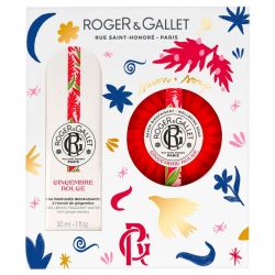 Roger & Gallet Coffret Gingembre Rouge - Eau Parfumée Bienfaisante 30 ml + Savon 100 gr OFFERT