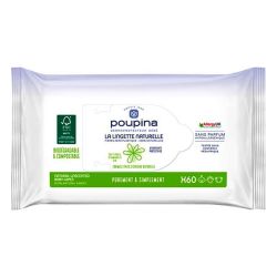 Poupina La Lingette Naturelle - Adapté aux Bébés - Siège, Corps et Visage - x60 Lingettes