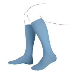 Thuasne Venoflex Fast2 Lin Chaussettes de Contention Homme Bleu Azur - Long - Taille 3