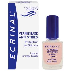 Ecrinal Vernis Base Anti Stries - 10ml - Lisse, protège et renforce les ongles