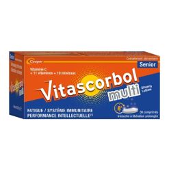 Vitascorbol Multi Sénior - 30 comprimés - Vitalité, mémoire et immunité au quotidien