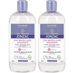 Eau thermale Jonzac REactive Eau Micellaire Apaisante Bio - 2x500ml - Nettoie, démaquille et calme