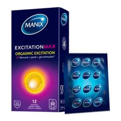 Manix Excitation Max - Préservatifs Chauffants et Perlés - 12 Préservatifs