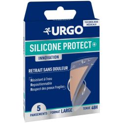 Urgo Silicone Protect + -  8 Pansements prédécoupés format large - Tenue 48h