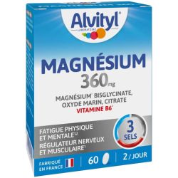 Alvityl Magnésium 360 mg Fatigue Physique et Mentale 60 comprimés - Régulateur nerveux et musculaire