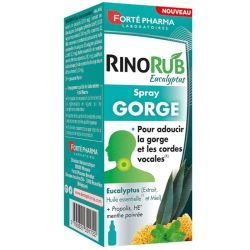 Forté Pharma RinoRub Spray Gorge - Adoucit la Gorge et les Cordes Vocales - 15ml