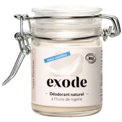 Exode Déodorant Baume Bio Peaux Sensibles à l'Huile de Nigelle 50g Sans Parfum – Efficacité 48h