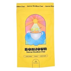 Bonjour Saveur Rooibos Chaï 15 portions - Complément alimentaire à base de lion's mane, chaga et cordyceps