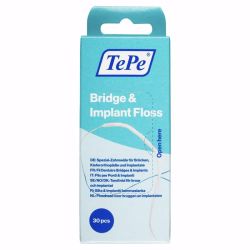 TePe Fil Dentaire Bridge & Implant - 30 Pièces - Nettoyage précis autour des implants et appareils