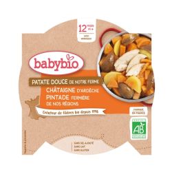 Babybio Assiette Patate Douce Châtaigne Pintade 12 mois - 230g