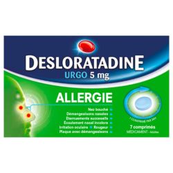 URGO Allergie Desloratadine 5 mg - 7 Comprimés - Soulagement durable des symptômes allergiques
