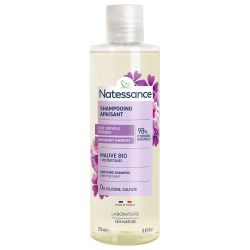 Natessance Shampooing Apaisant à la Mauve Bio - Cuir Chevelu Sensible - 250ml