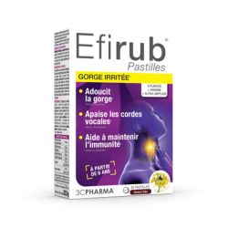 Les 3 Chênes Efirub Gorge Irritée - Soulage la Gorge et les Cordes Vocales - 30 Pastilles