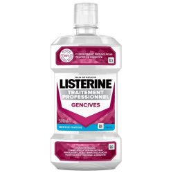 Listerine Bain de Bouche Traitement Professionnel Gencives 500ml - Goût menthe fraîche, traite la gingivite