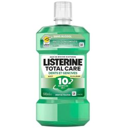 Listerine Total Care Dents & Gencives Goût Plus Léger - 500ml - Menthe Fraîche - Sans alcool - Protection complète
