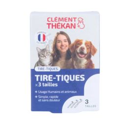 Clément Thékan Tire-tiques crochet - 3 tailles - retire les tiques facilement et en sécurité