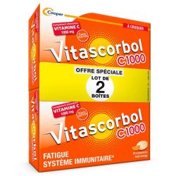 Vitascorbol Vitamine C 1000mg - 2 x 20 Comprimés à Croquer