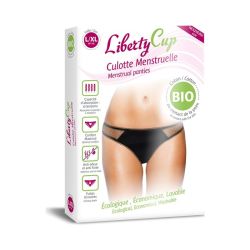 Liberty Cup Culotte Menstruelle Coton Bio Plumetis Noir - Taille L/XL