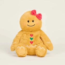 Soframar Warmies Bouillotte Peluche Déhoussable Pain d'Épices 31 cm - Chaleur réconfortante et apaisante