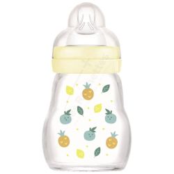 MAM Biberon Verre 170 ml Pattern Fruits - 0 Mois et plus - Haute résistance et tétine douce