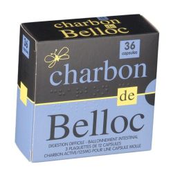 Charbon de Belloc 125mg 36 capsules