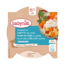 Babynat Assiette Carotte Pomme de Terre Cabillaud Anis 15 mois - 260g